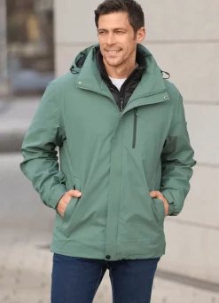 Linea Primero 3-in-1-Funktionsjacke von „LPO“ GRÜN-SCHWARZ