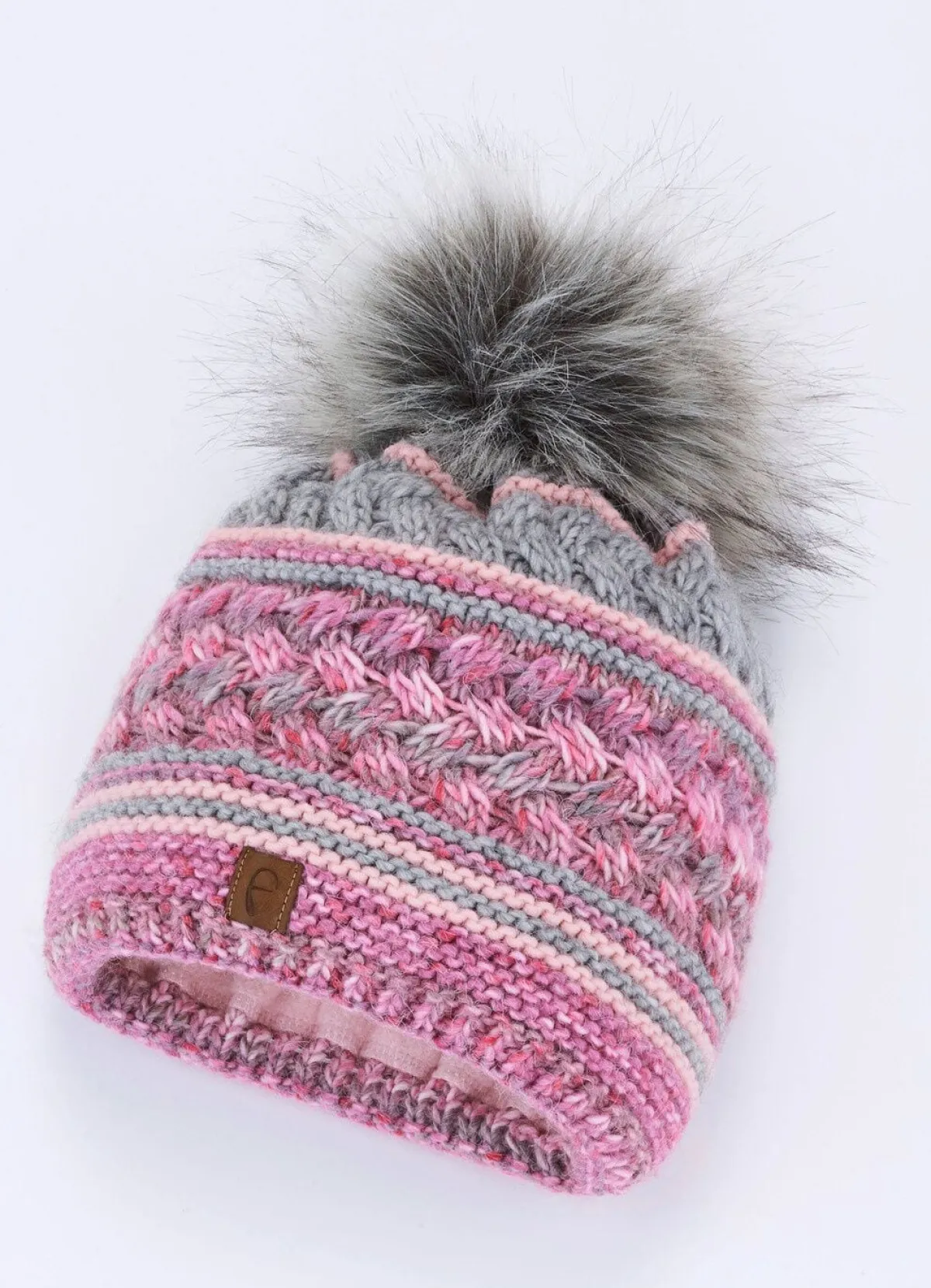 Hot BADER Interessante Damen-Mütze, mit Bommel ROSA
