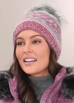 Hot BADER Interessante Damen-Mütze, mit Bommel ROSA