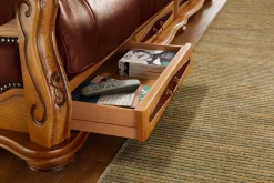 Discount BADER Italienische Polstermöbel mit Bezug aus echtem Leder BRAUN