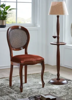 Discount BADER Italienische Sitzmöbel auf massivem Buchengestell NUSSBAUM-BORDEAUX