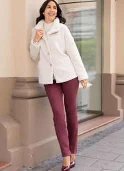 New laurakent Jacke aus kuschelweichem Plüsch CREME