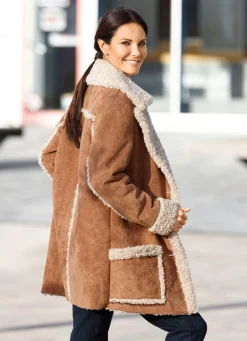 Outlet BADER Jacke aus Veloursleder-Imitat ZIMT