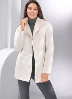 Best BADER Jacke aus Veloursleder-Imitat NATUR