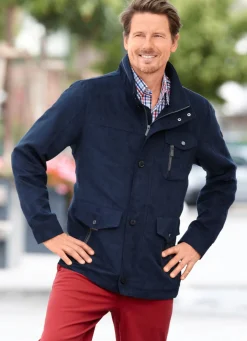 New BADER Jacke aus weichem Microvelours MARINE