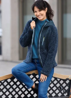 Online BADER Jacke im aktuellen Materialmix MARINE