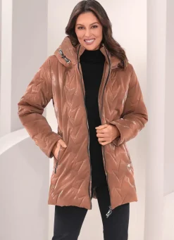 Best BADER Jacke in topmodischer Lackoptik MANDEL