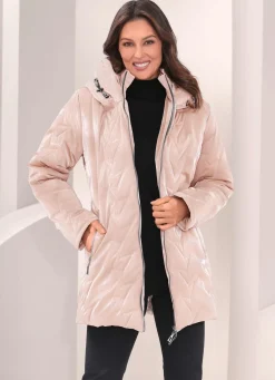Discount BADER Jacke in topmodischer Lackoptik BEIGE