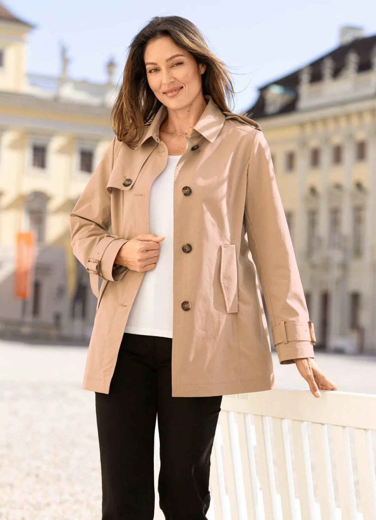 Hot BADER Jacke in Trench-Optik CAMEL