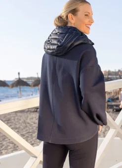 Outlet BADER Jacke in trendaktuellem Materialmix MARINE