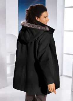 Online BADER Jacke mit abnehmbarem Kubstpelz-Besatz SCHWARZ