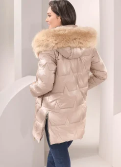 Hot BADER Jacke mit abnehmbarer Kapuze BEIGE