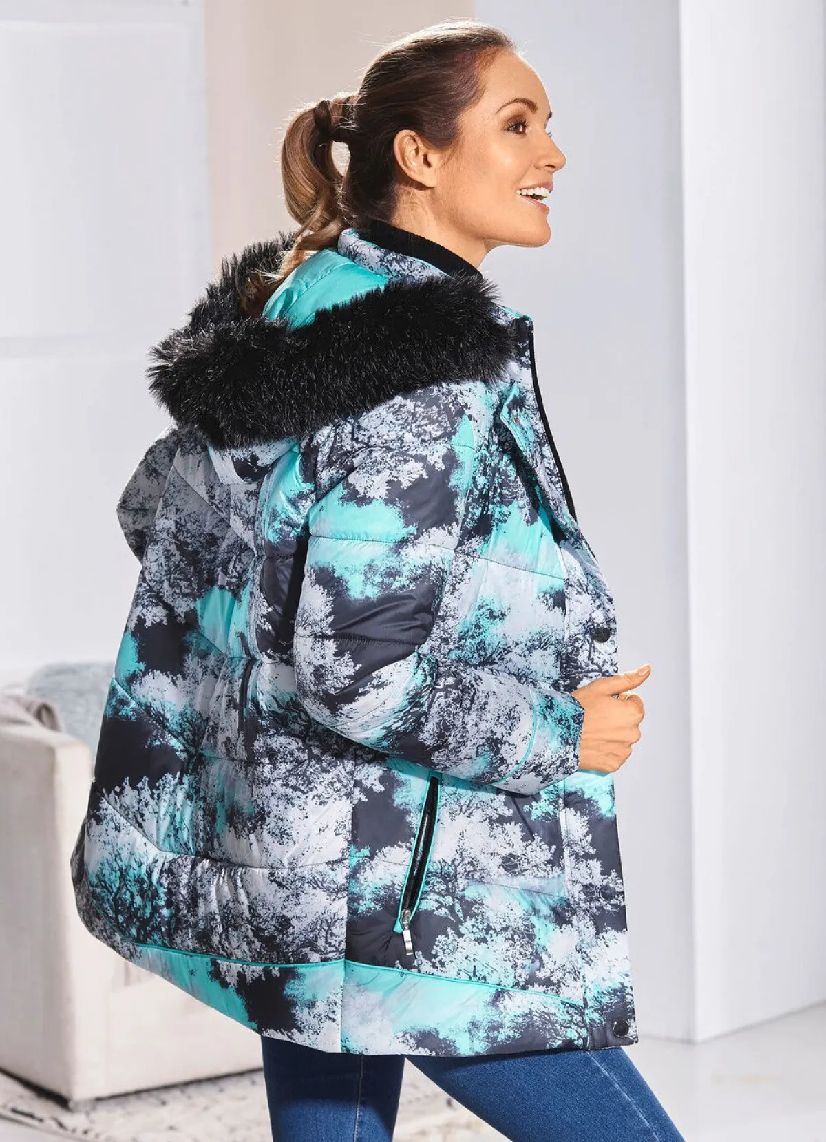 Sale BADER Jacke mit abnehmbarer Kapuze SCHWARZ-BUNT