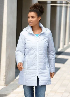 Hot BADER Jacke mit apartem Minimaldessin SILBERGRAU-WEISS