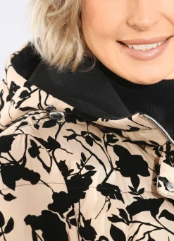 BADER Jacke mit dekorativem Dessin BEIGE-SCHWARZ