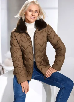 Clearance BADER Jacke mit fabelhaftem Zickzack-Stepp BRAUN