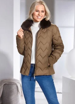 Clearance BADER Jacke mit fabelhaftem Zickzack-Stepp BRAUN