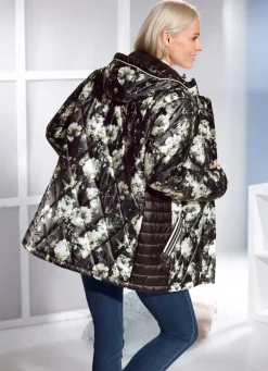 Hot BADER Jacke mit Fantasiedessin SCHWARZ-OLIV-LIND-CREME
