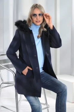Sale BADER Jacke mit fester Kapuze NAVY