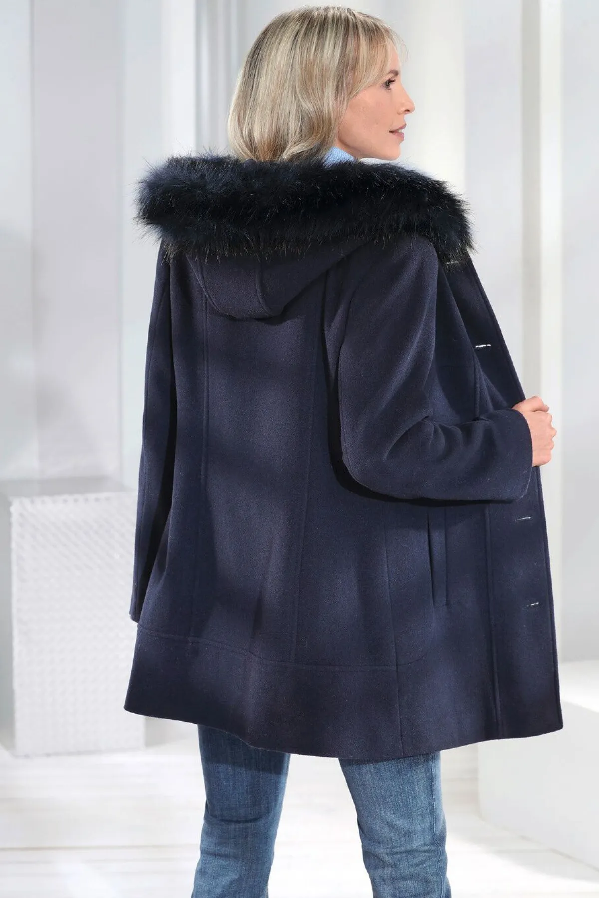 Sale BADER Jacke mit fester Kapuze NAVY
