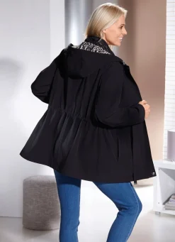 Sale BADER Jacke mit fester Kapuze SCHWARZ