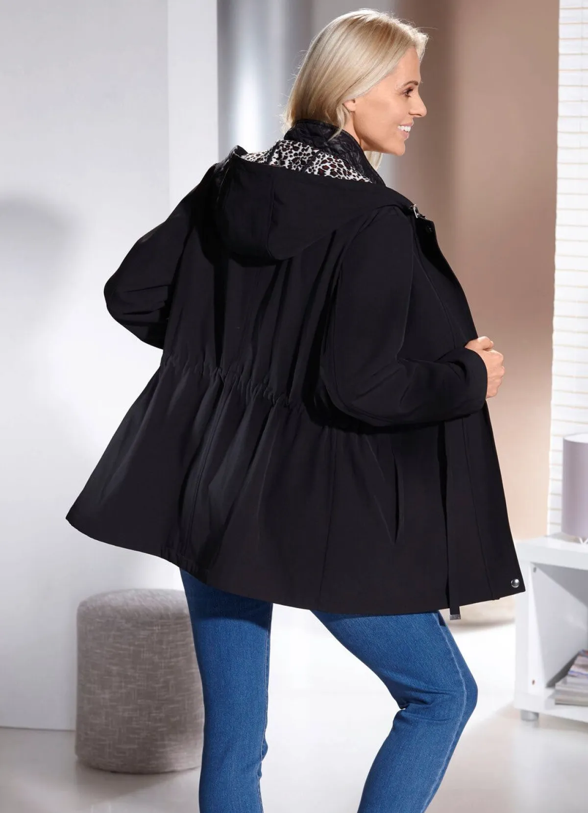Sale BADER Jacke mit fester Kapuze SCHWARZ