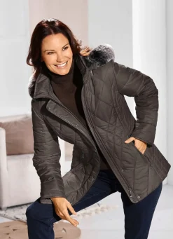Sale BADER Jacke mit figurfreundlicher Längssteppung seitlich KAFFEEBRAUN
