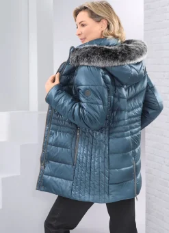 Hot BADER Jacke mit figurfreundlicher Längssteppung seitlich PFAUENGRÜN