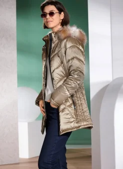 BADER Jacke mit figurschmeichelnder Längssteppung seitlich GOLDBEIGE