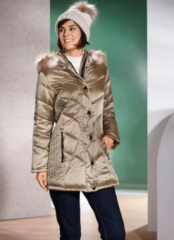 BADER Jacke mit figurschmeichelnder Längssteppung seitlich GOLDBEIGE