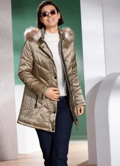 BADER Jacke mit figurschmeichelnder Längssteppung seitlich GOLDBEIGE
