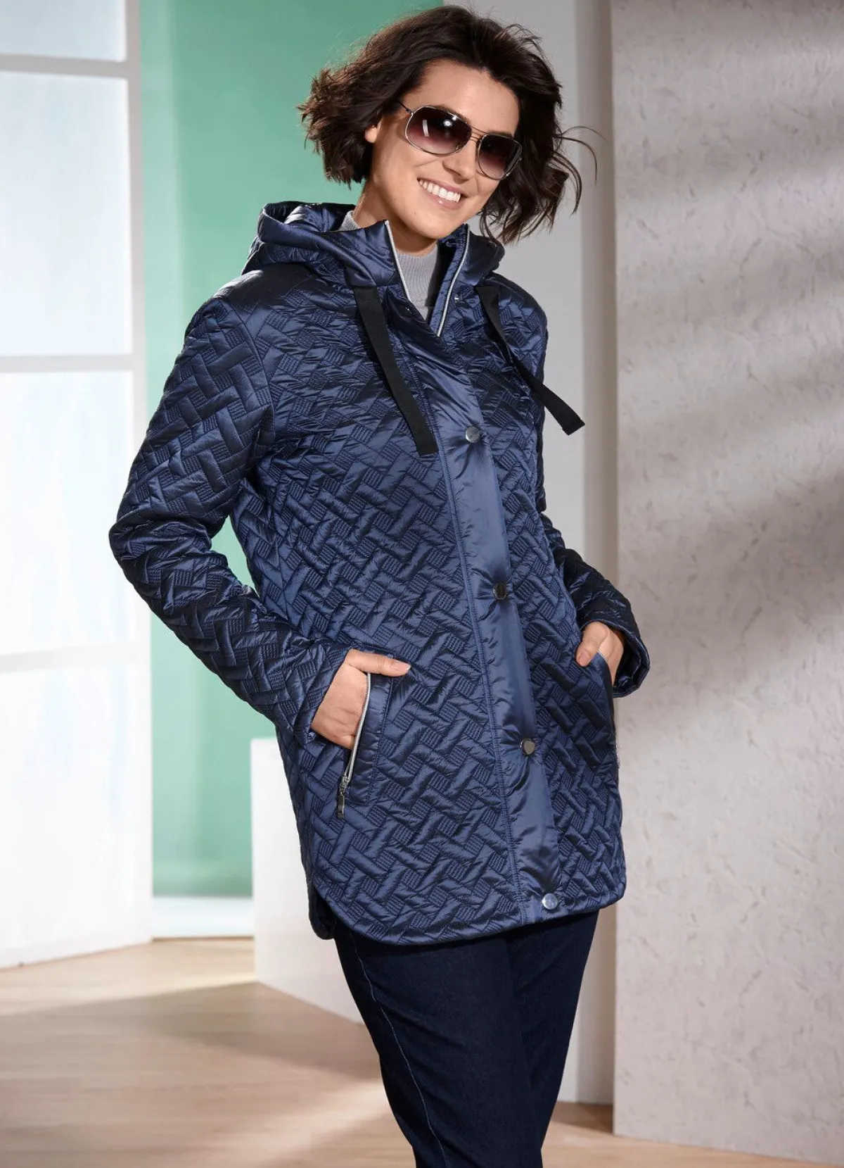 Online BADER Jacke mit interessanter Steppung BLAU