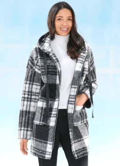 Hot BADER Jacke mit Karodessin SCHWARZ-GRAU-NATURWEISS