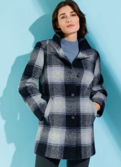 Discount BADER Jacke mit Karodessin BLAU-MARINE