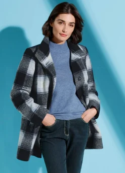 Discount BADER Jacke mit Karodessin BLAU-MARINE