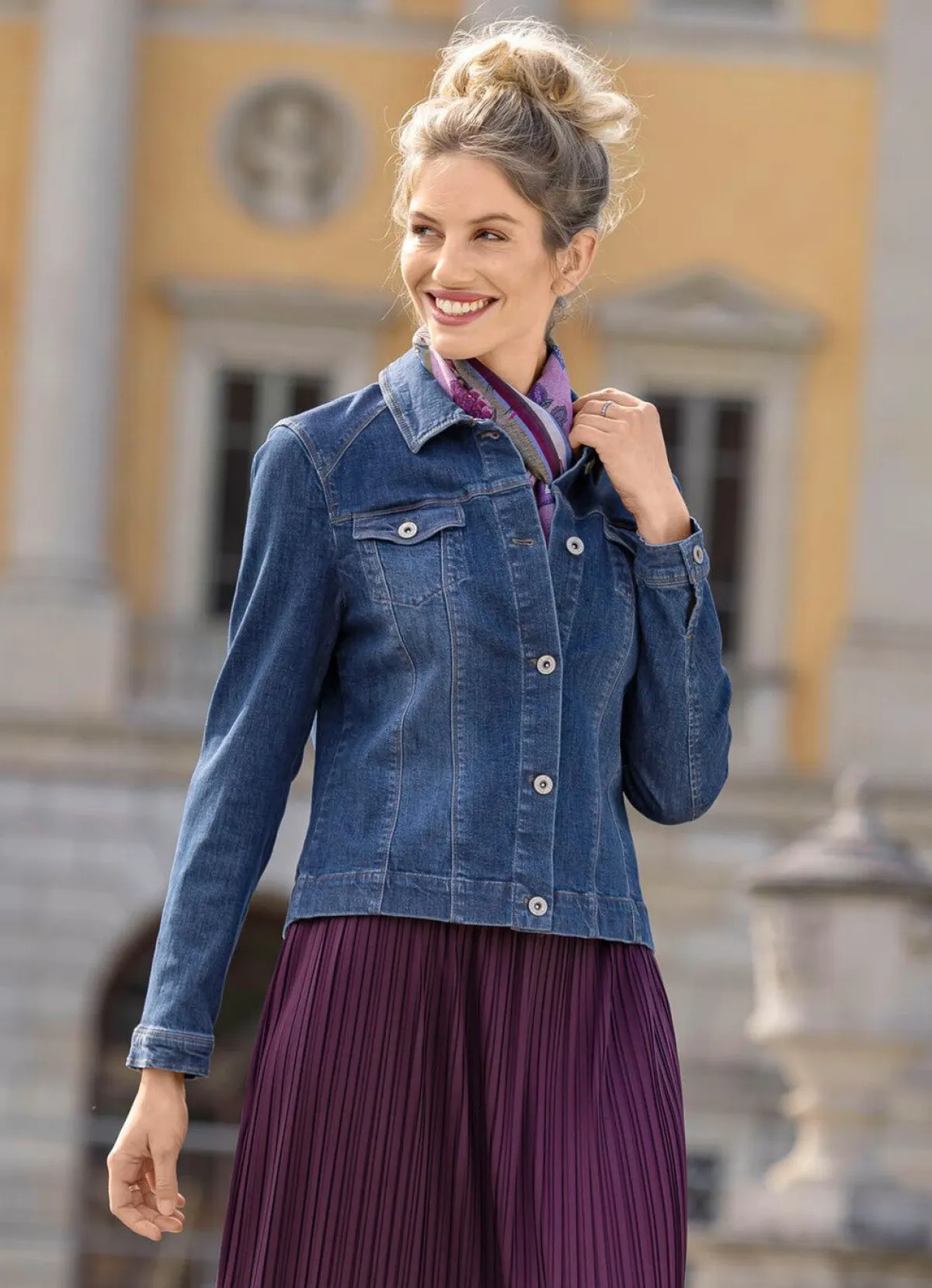 Hot B/ANCA Jacke mit Knopfleiste JEANSBLAU