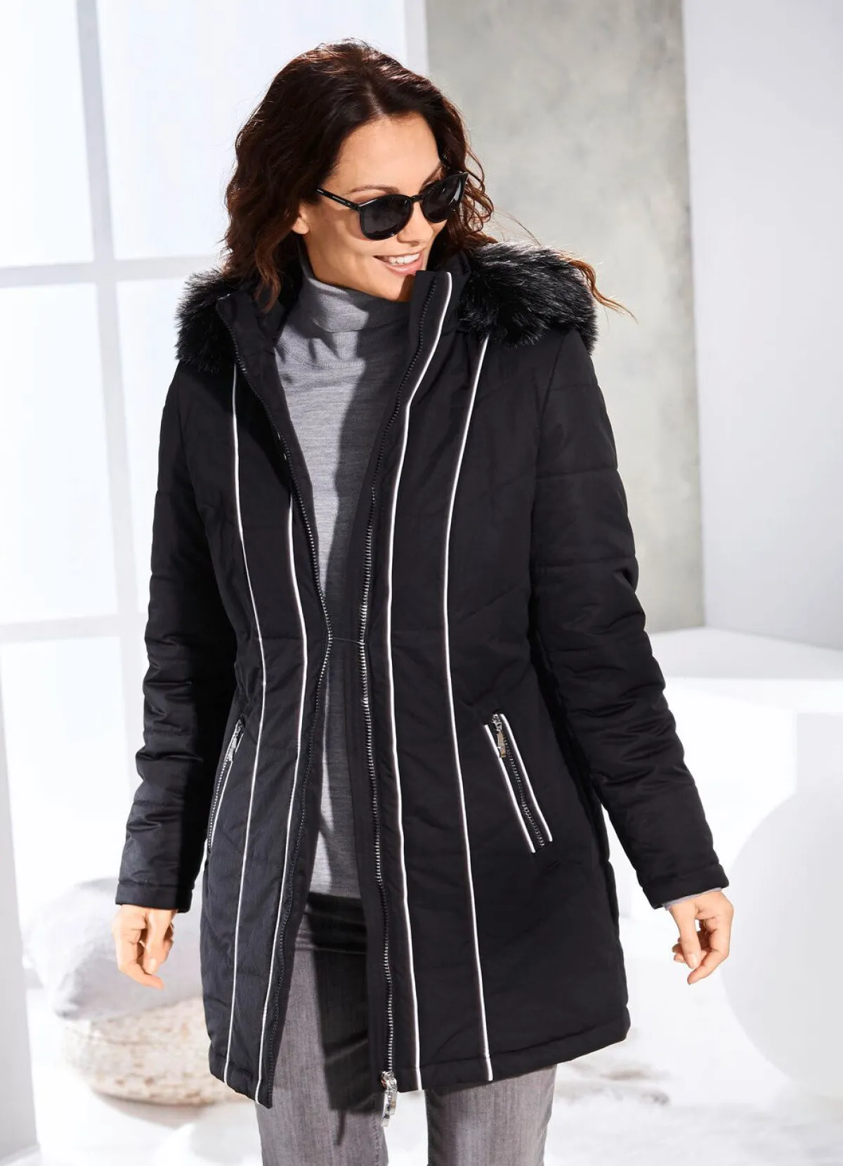 Clearance BADER Jacke mit Kontrastpaspelierungen SCHWARZ