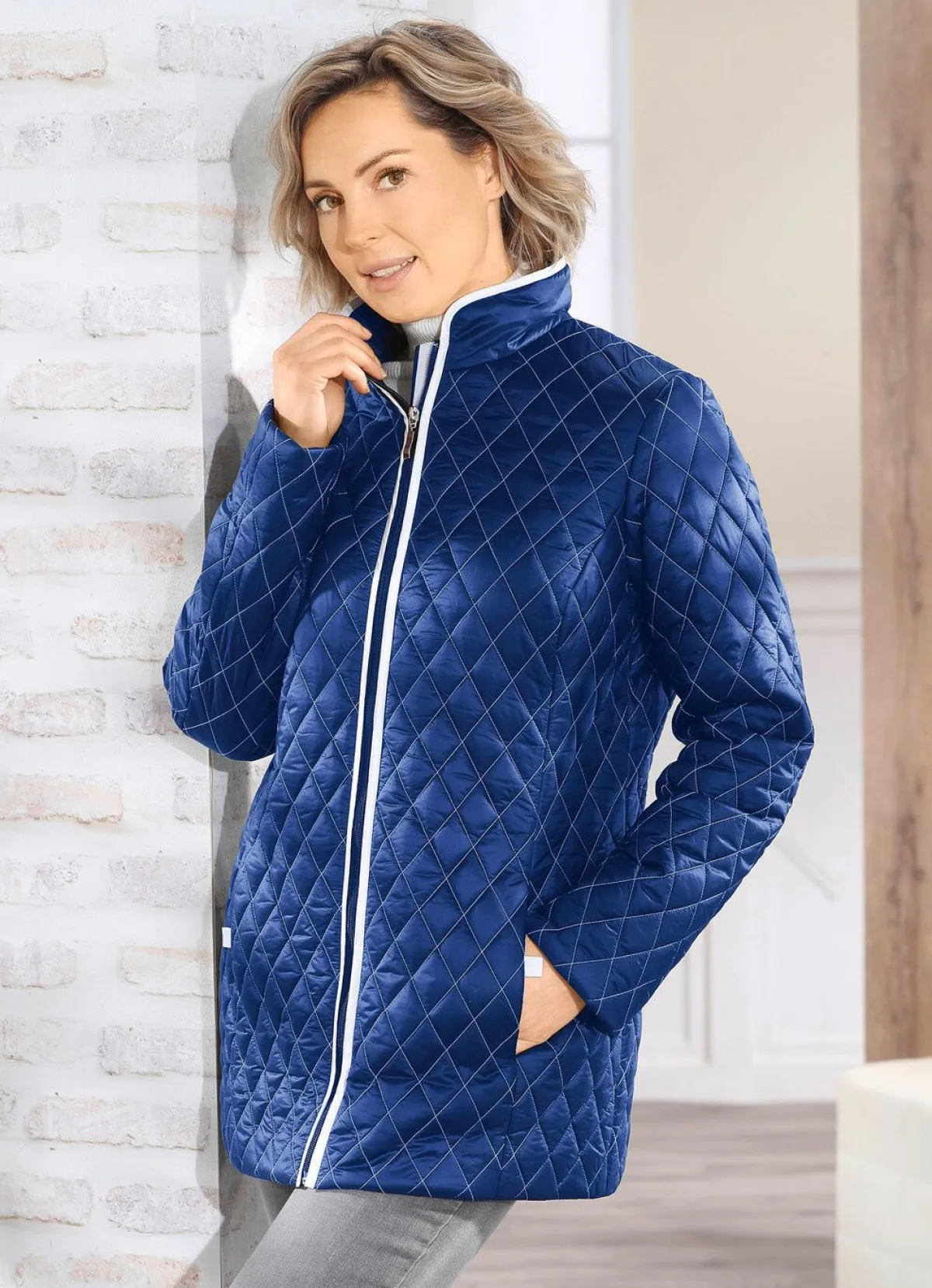 Online BADER Jacke mit Rautenstepp KOBALTBLAU