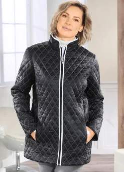 Best BADER Jacke mit Rautenstepp SCHWARZ