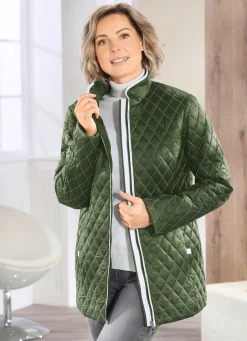 Discount BADER Jacke mit Rautenstepp OLIV