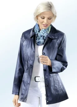 Hot BADER Jacke mit Reißverschluss unter der Knopfleiste MARINE