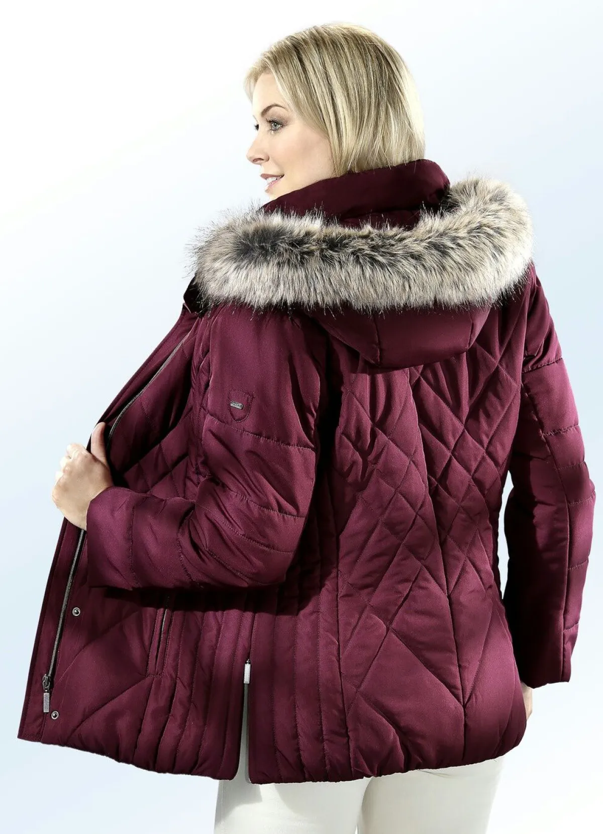 Clearance BADER Jacke mit Reißverschluss unter der Druckerleiste BURGUND