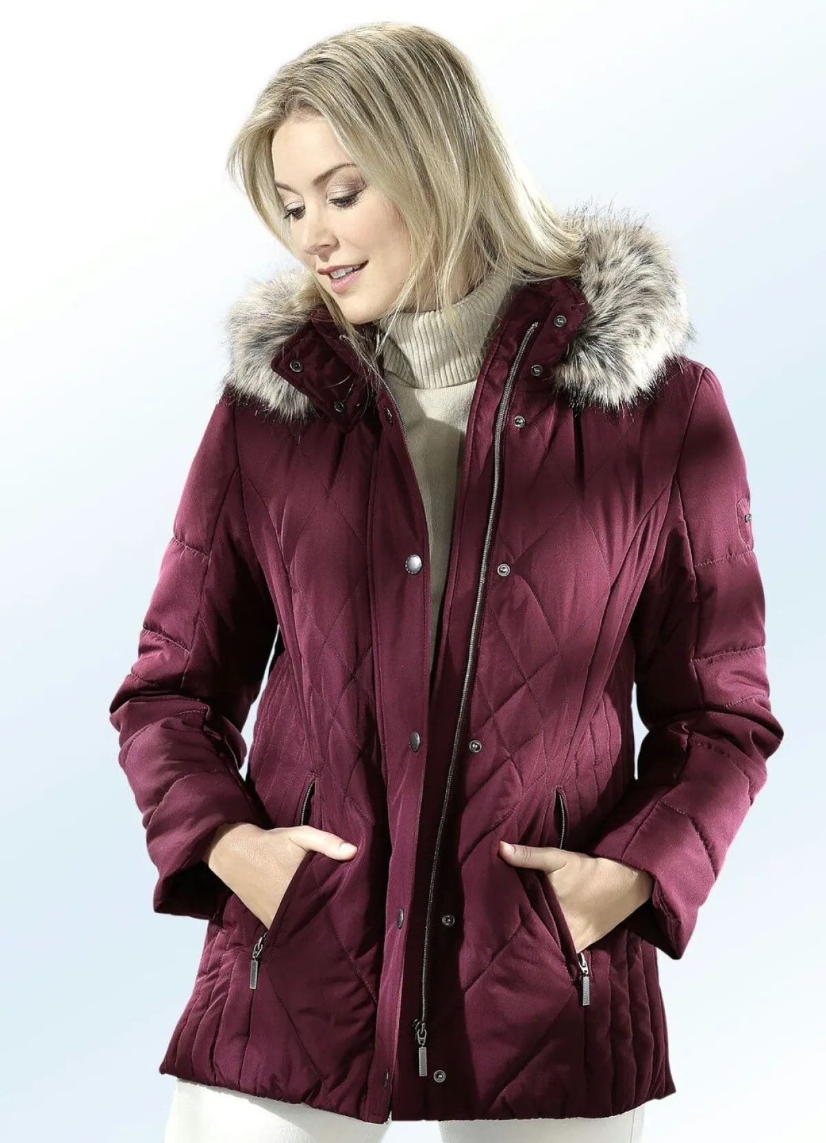 Clearance BADER Jacke mit Reißverschluss unter der Druckerleiste BURGUND