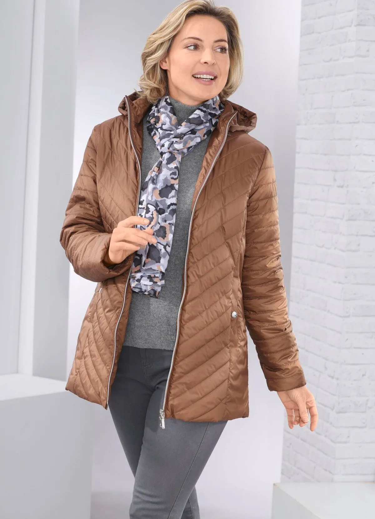 Sale BADER Jacke mit Reißverschlussleiste COGNAC