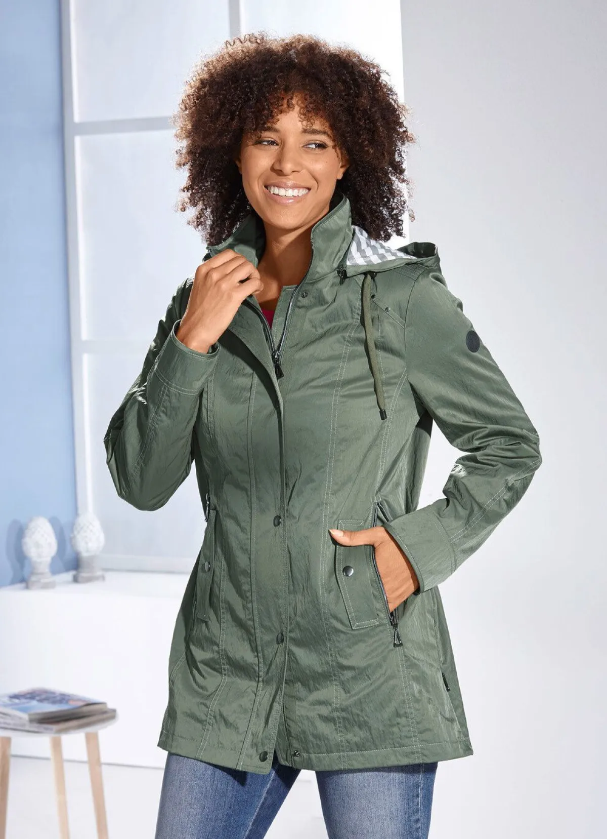 Clearance BADER Jacke mit Schub- und Reißverschlusstaschen OLIV