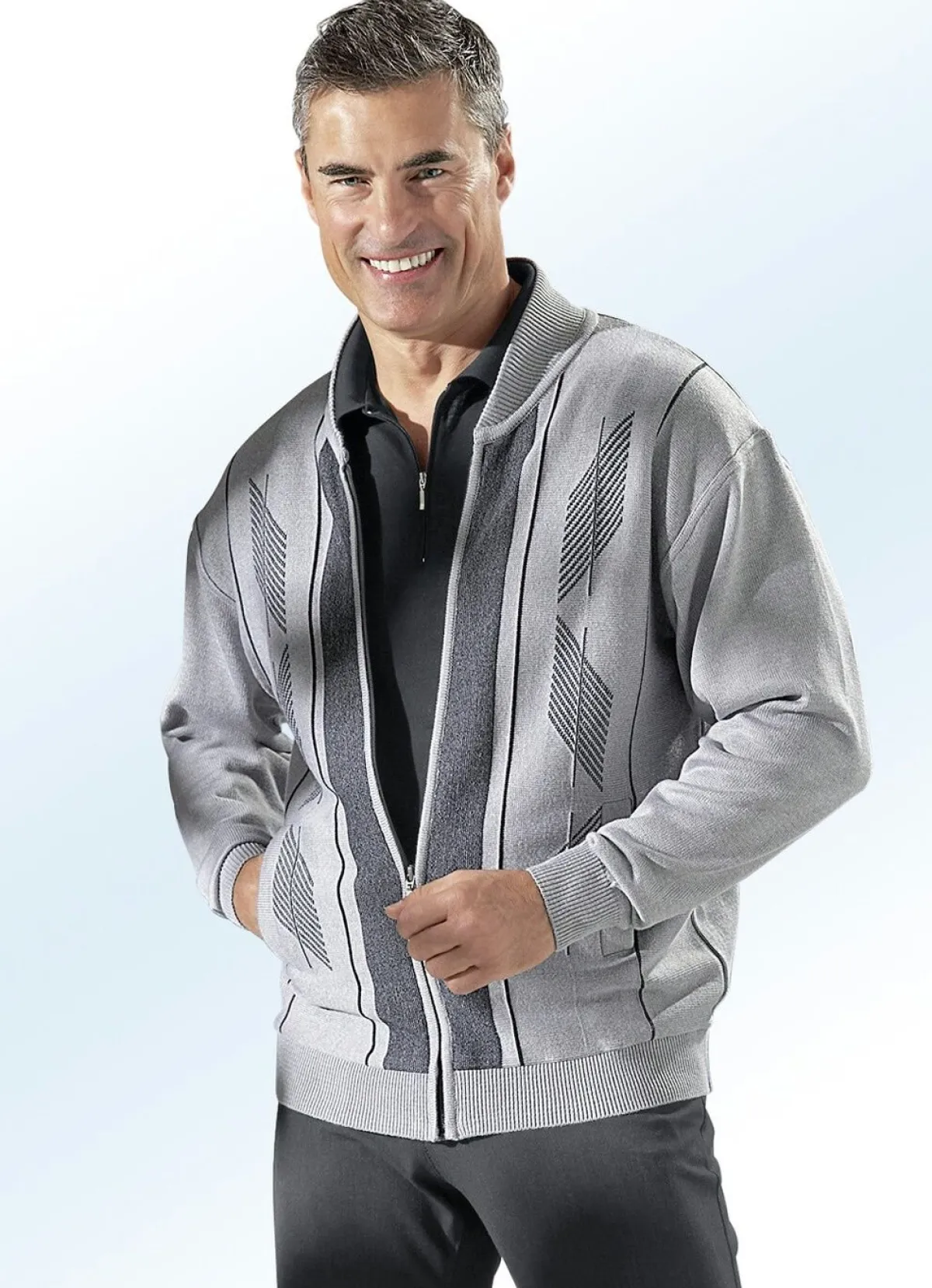 Outlet BADER Jacke mit seitlichen Schubtaschen HELLGRAU