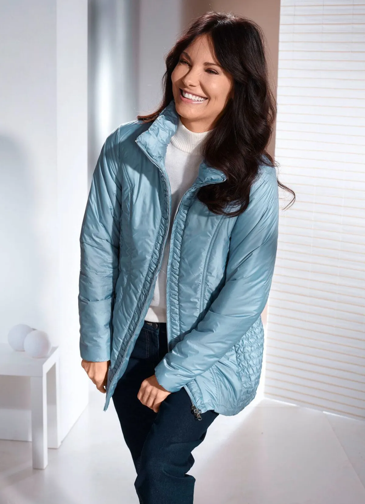 New BADER Jacke mit Smokeinsätzen EISBLAU