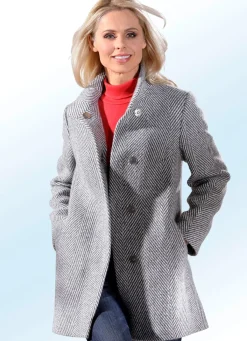 Clearance BADER Jacke mit Steh-Umlegekragen GRAU-NATURWEISS