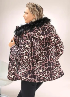 Discount BADER Jacke mit Stretchgürtel SCHWARZ-COGNAC