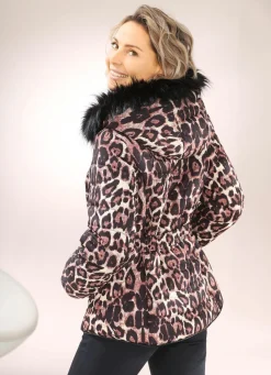 Discount BADER Jacke mit Stretchgürtel SCHWARZ-COGNAC